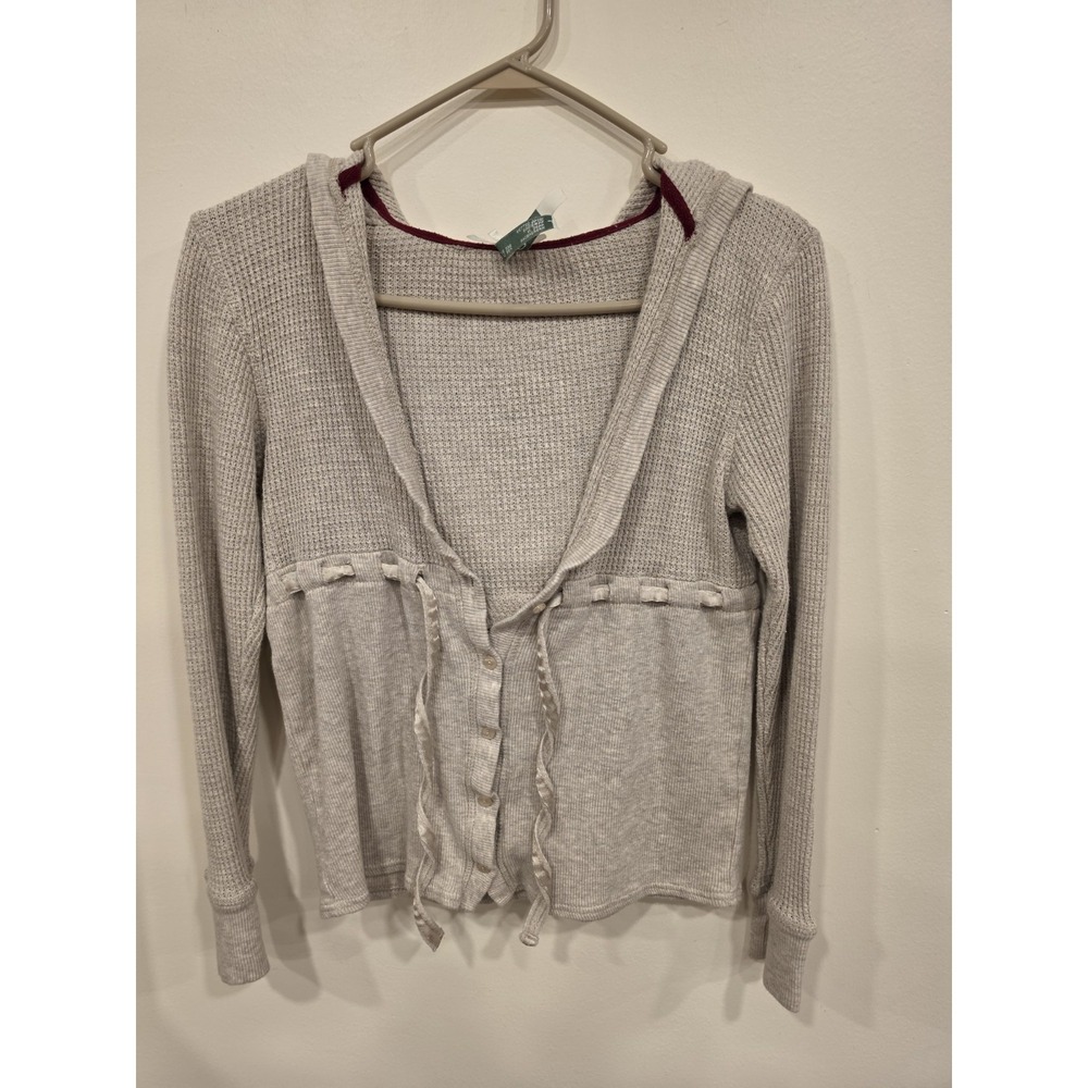 Hooded Babydoll Top Women's Large Boho Fairy Grunge Y2K Bella Swan Style‎